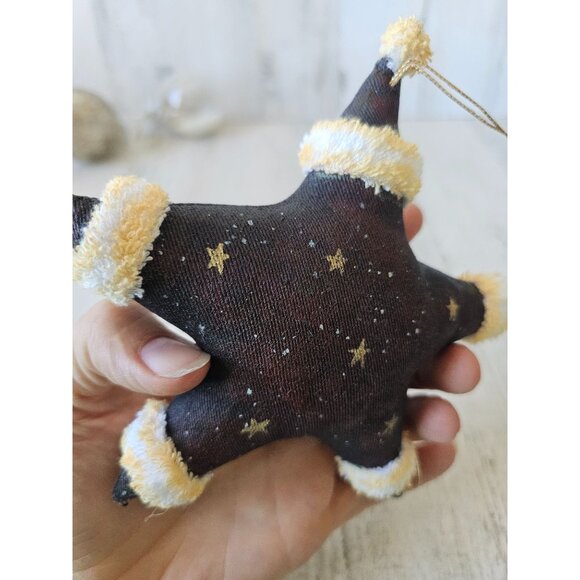 Folk art star Santa ornament plush unique beard Xmas tree - Picture 6 of 9